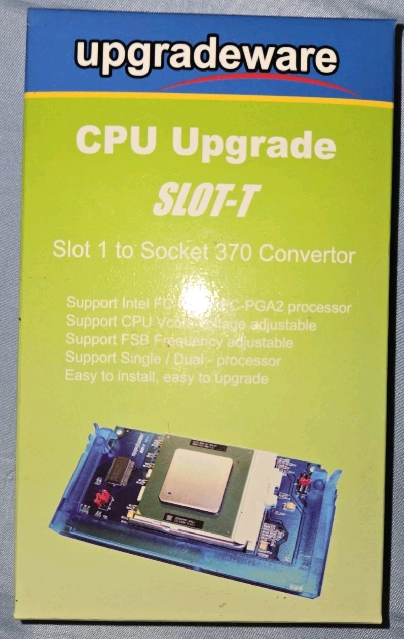 Upgradeware SLOT-T Slot1 To Socket 370 Adapter – Original Owner Tested