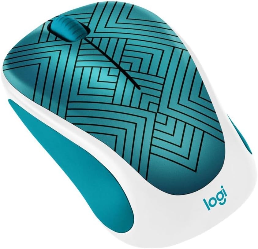 Logitech M317c Wireless Mouse w/ Nano Receiver – Teal Maze