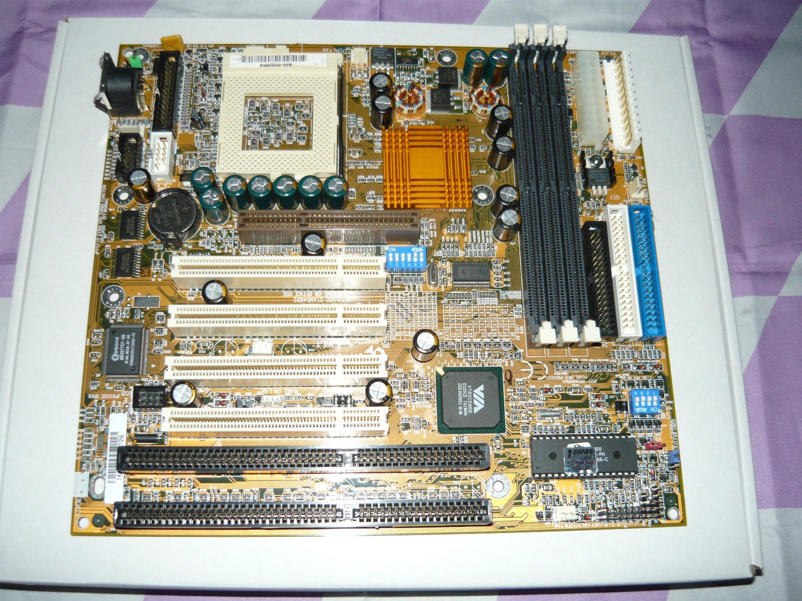 Vintage Rare Gigabyte GA-6VA7+ Socket 370 Pentium III AT Motherboard Used Good
