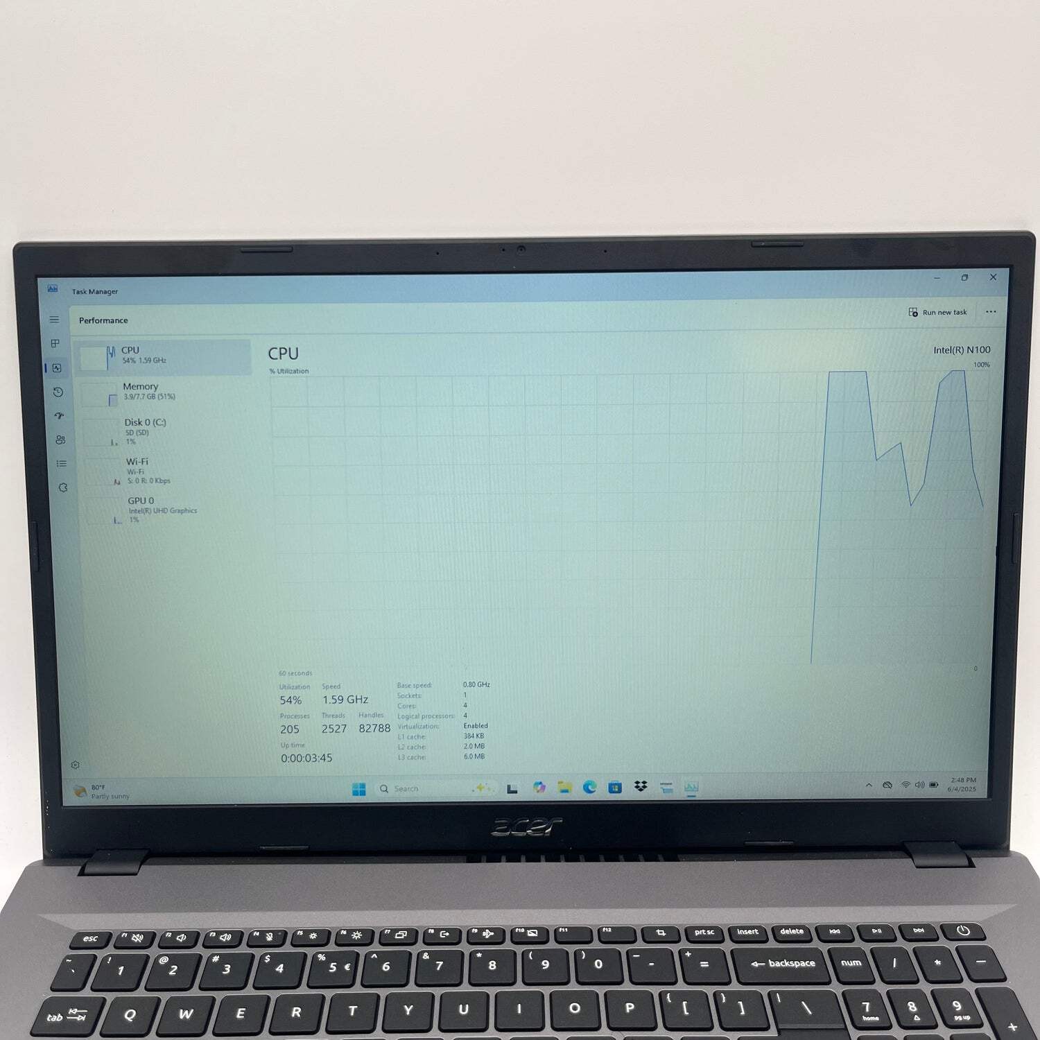 Acer Aspire 3 N23H5 17.3″ Intel N100 3.4GHz 8GB RAM 116GB SSD