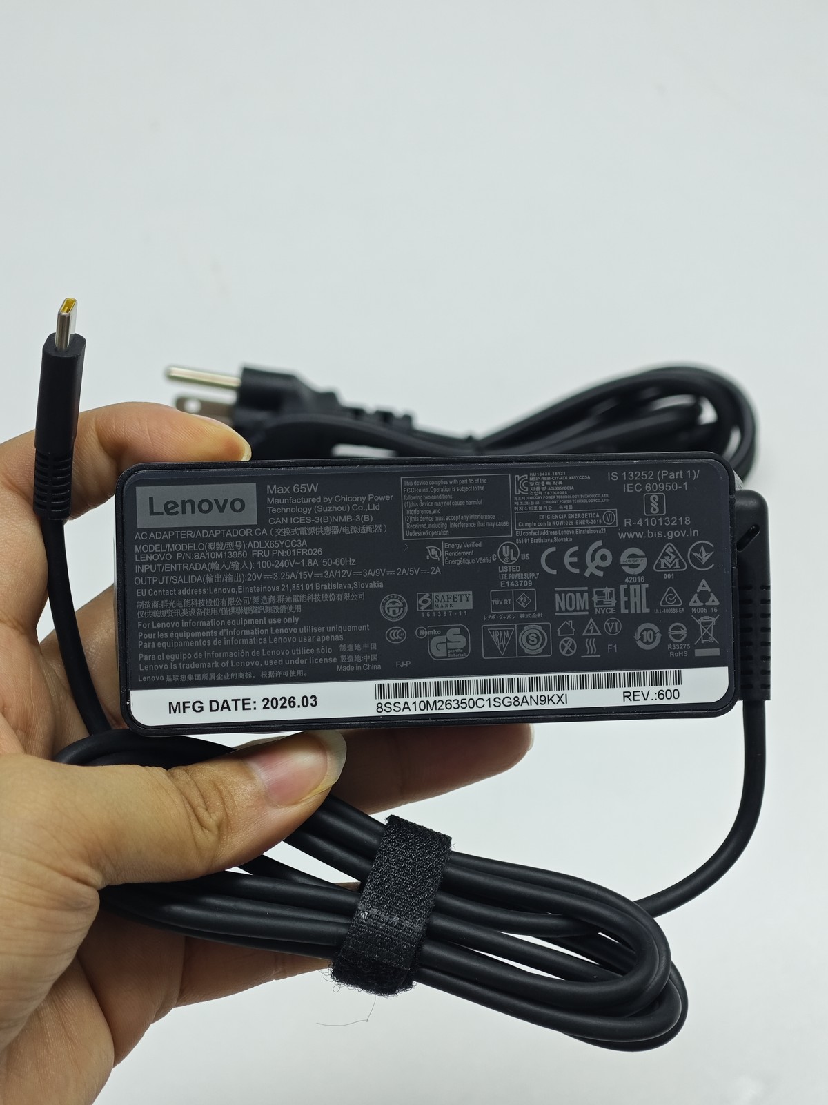 Genuine OEM Lenovo 65W USB-C Adapter Charger ThinkPad X1 Carbon Yoga ADLX65YLC3A