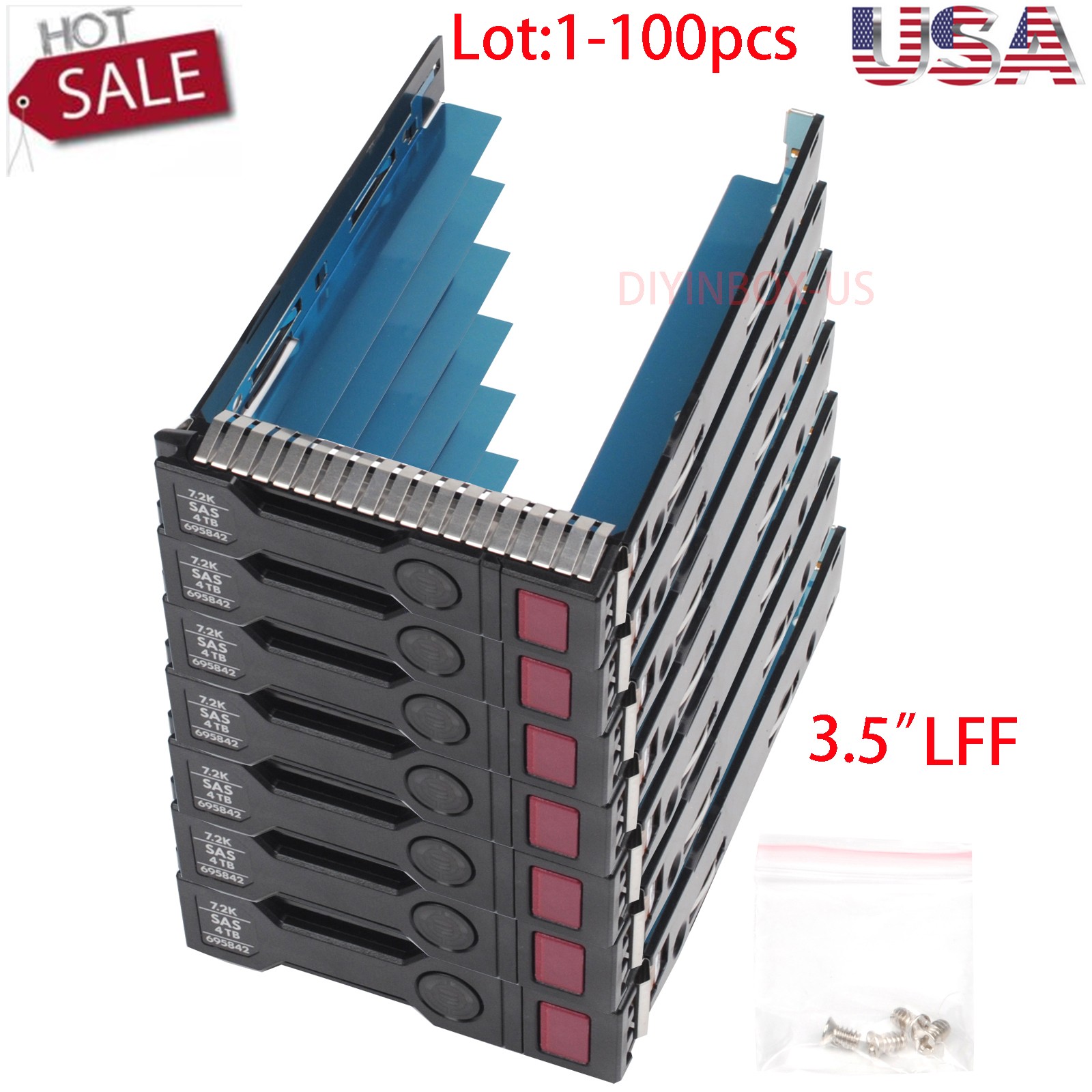 Lot 3.5″ LFF HP 651314-001 HDD Hard Drive Caddy Tray for DL360 DL380 G9 G8 G10