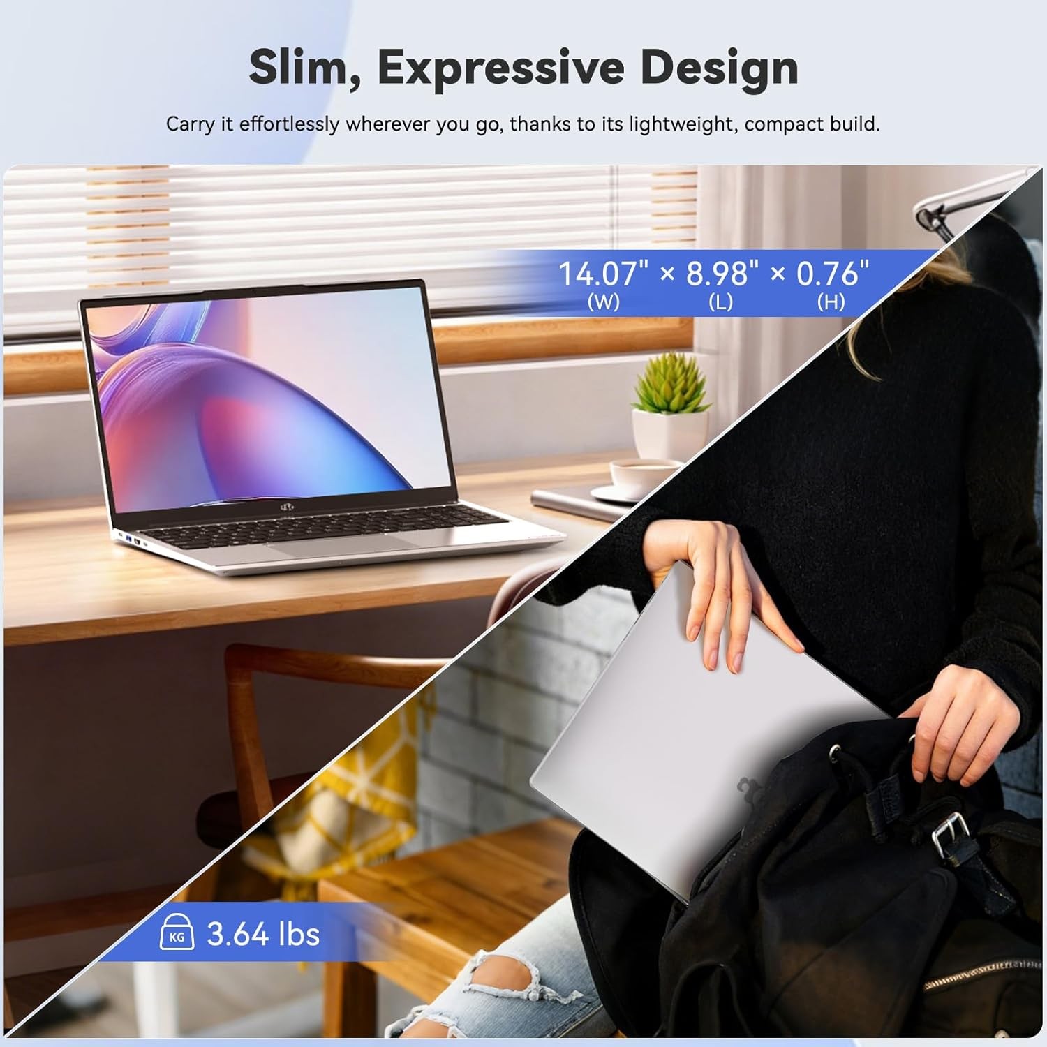 NIMO 15.6″ FHD IPS Laptop, Intel Core i3-1215U 8GB RAM,128GB SSD, Win 11 Home