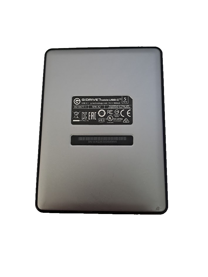 G-technology G-Drive Mobile USB-C External 5TB WD50NMZM-59A8XS1/42 hrs