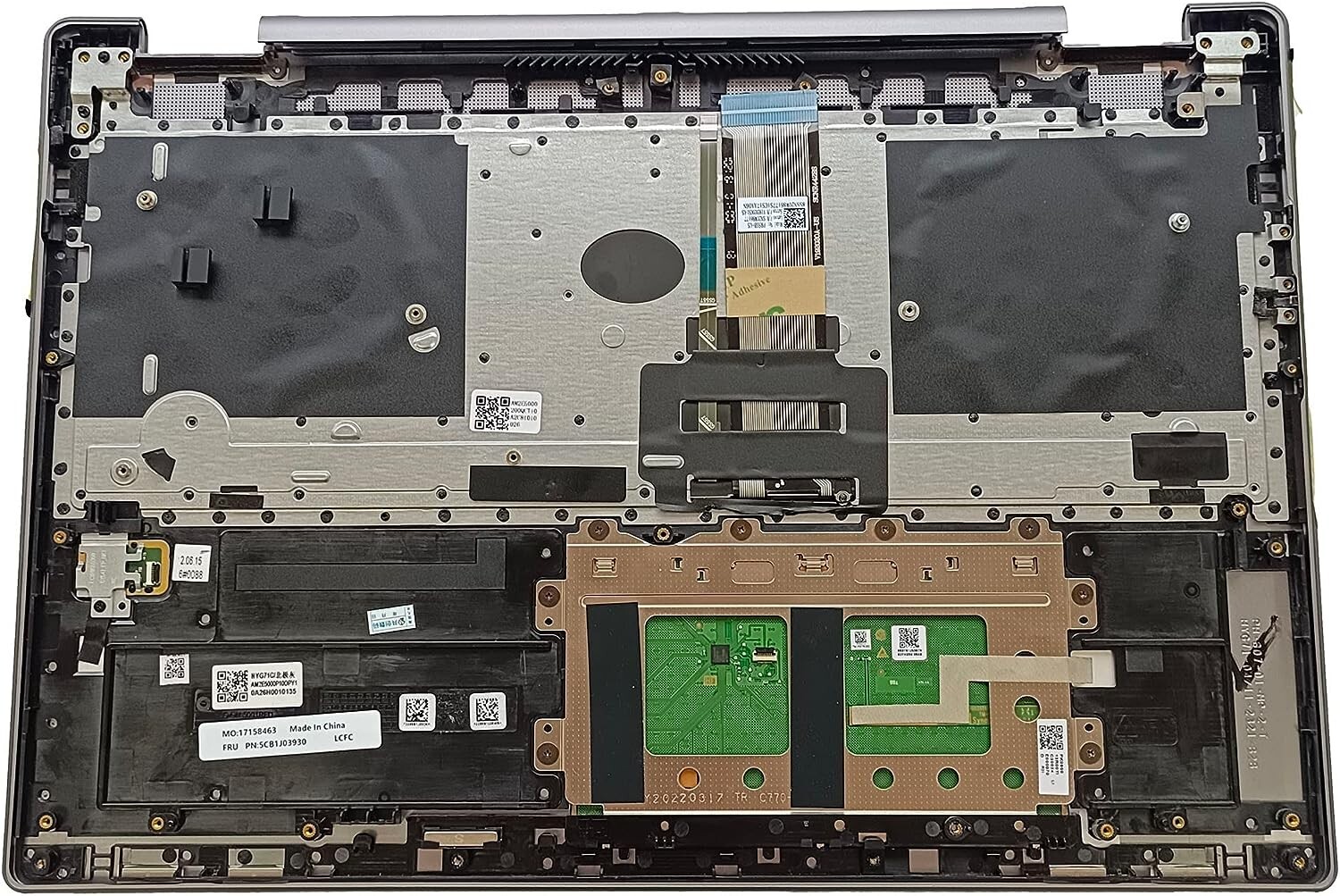 Upper Case Palmrest Backlit Keyboard Lenovo Yoga 7 16IAH7 5CB1J03930 Arctic Grey
