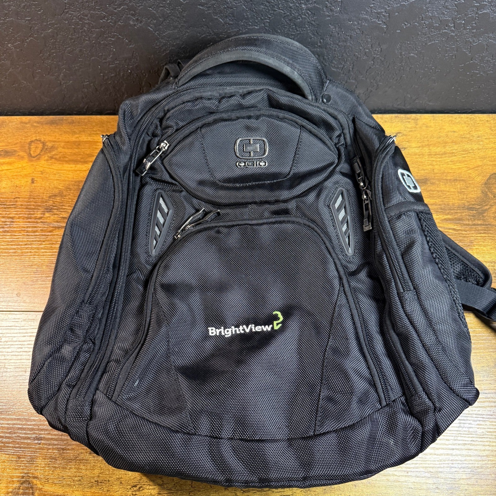OGIO BrightView Black Ballistic Nylon Laptop Backpack Unisex One Size