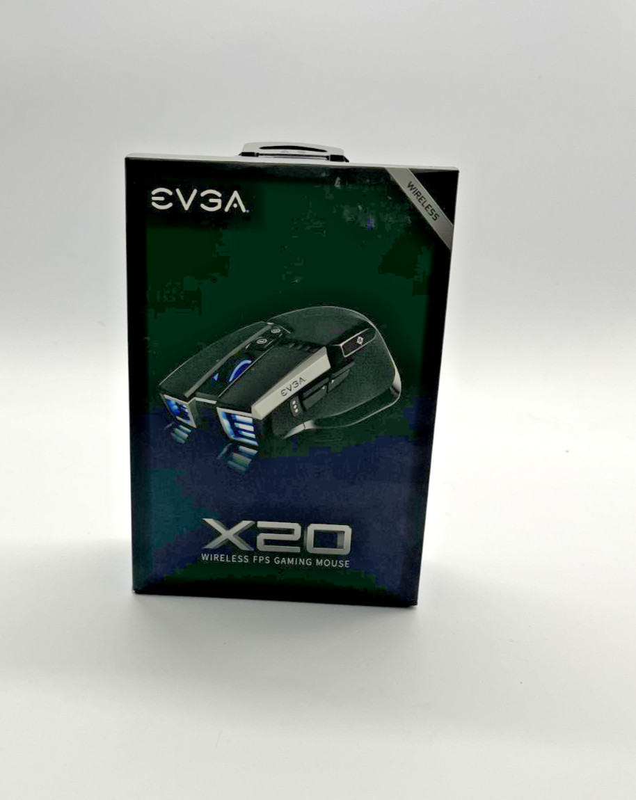EVGA X20 Wireless Gaming Mouse RGB 10 Buttons 3-Sensor Rechargeable BT 2.4G USB