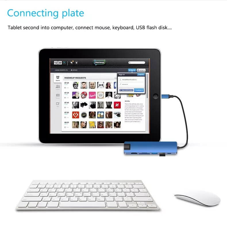 7 in 1 USB C HUB HDMI Multiport Card Reader Docking Station For Macbook Pro/Air