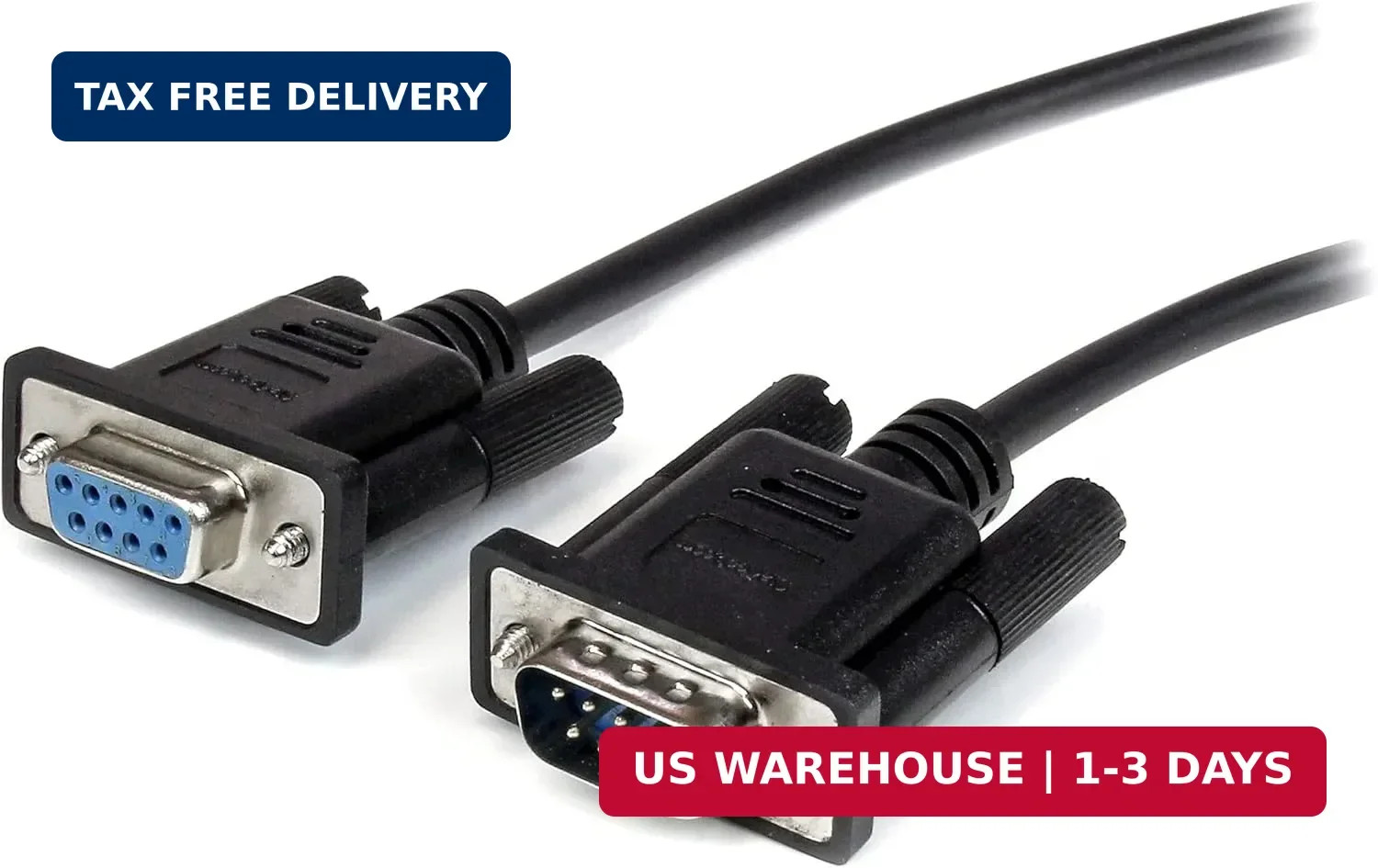 StarTech.com 3m Black Straight Through DB9 RS232 Serial Cable – DB9 RS232 Serial