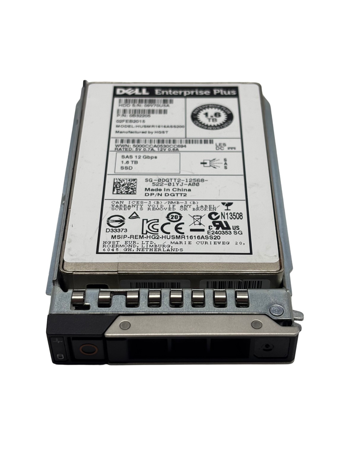 Dell DGTT2 1.6TB SAS 12G RI 2.5 SSD 0B32205 HUSMR1616ASS200 “