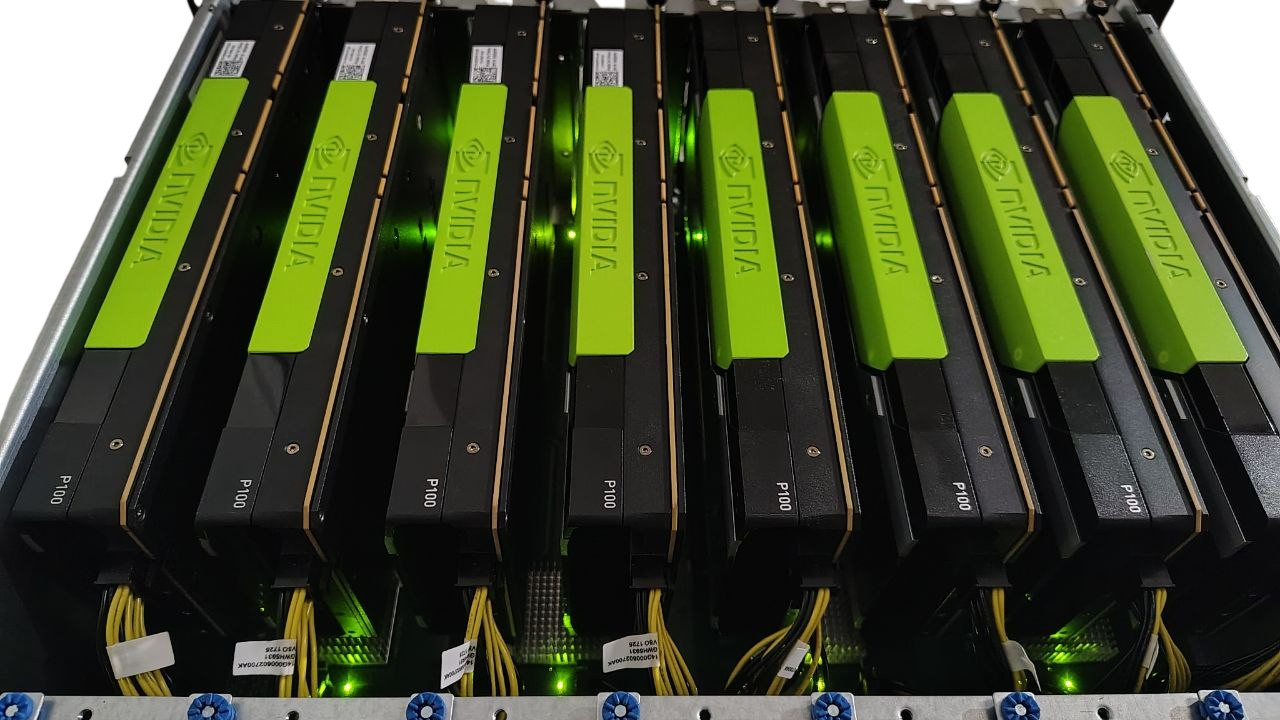 New ASRock GPU Server 8x Tesla P100 128GB VRAM 128GB DDR4 128GB SSD