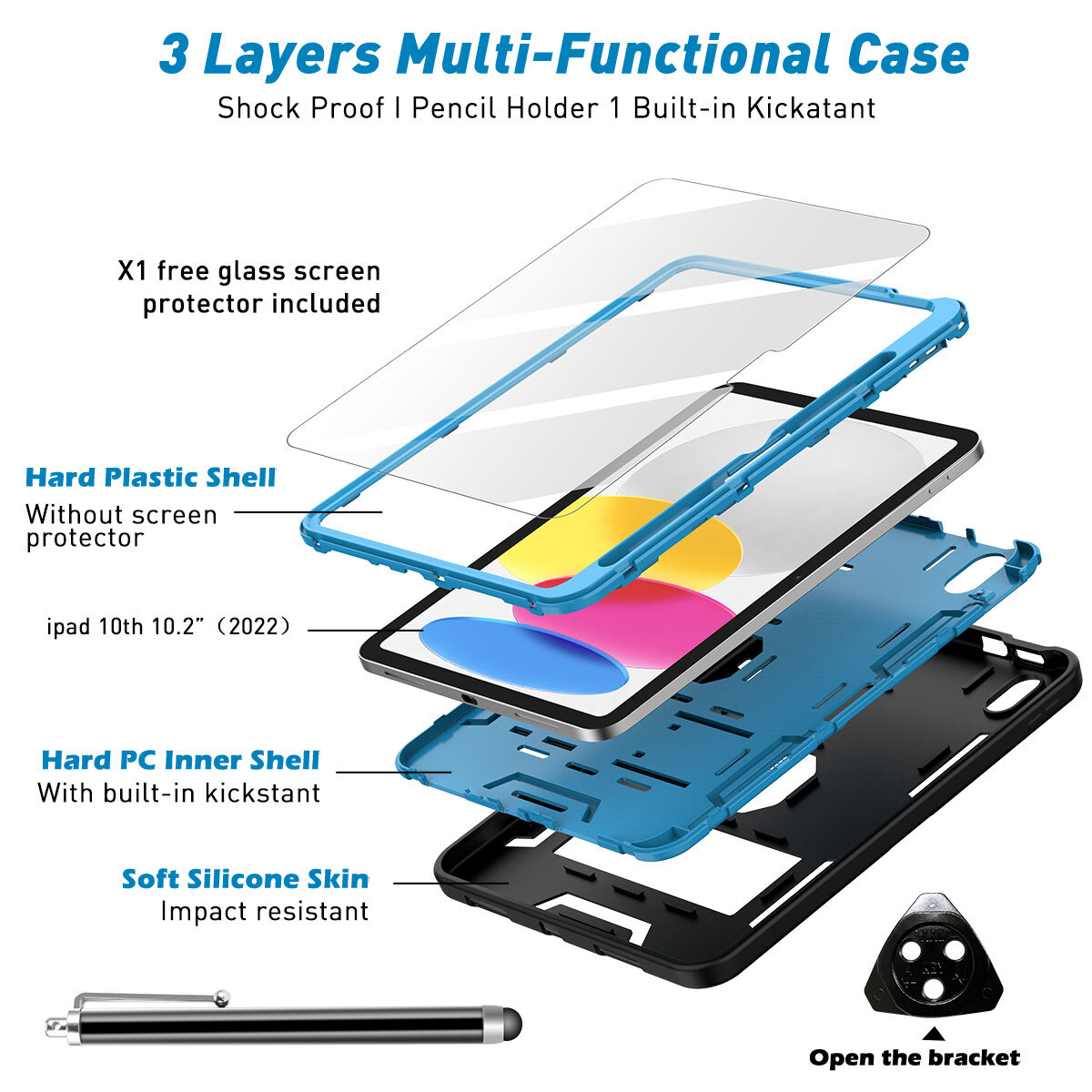 For Apple iPad (A16) Case 11inch 2025 Heavy Duty Shockproof Military Stand Cover