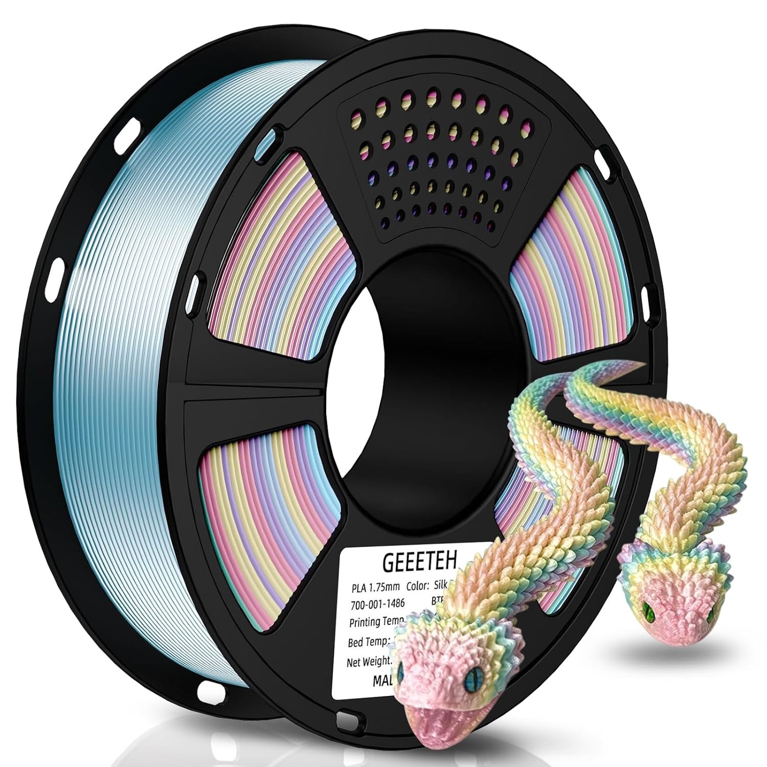 GEEETECH 3D Printer Filament Silk PLA Dual/Tricolor 1.75mm 1KG 1.75mm