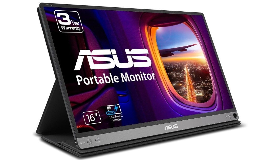 ASUS ZenScreen MB16A Portable Monitor, 16″ 16:9, Black, Model MB16A, MPN MB16A