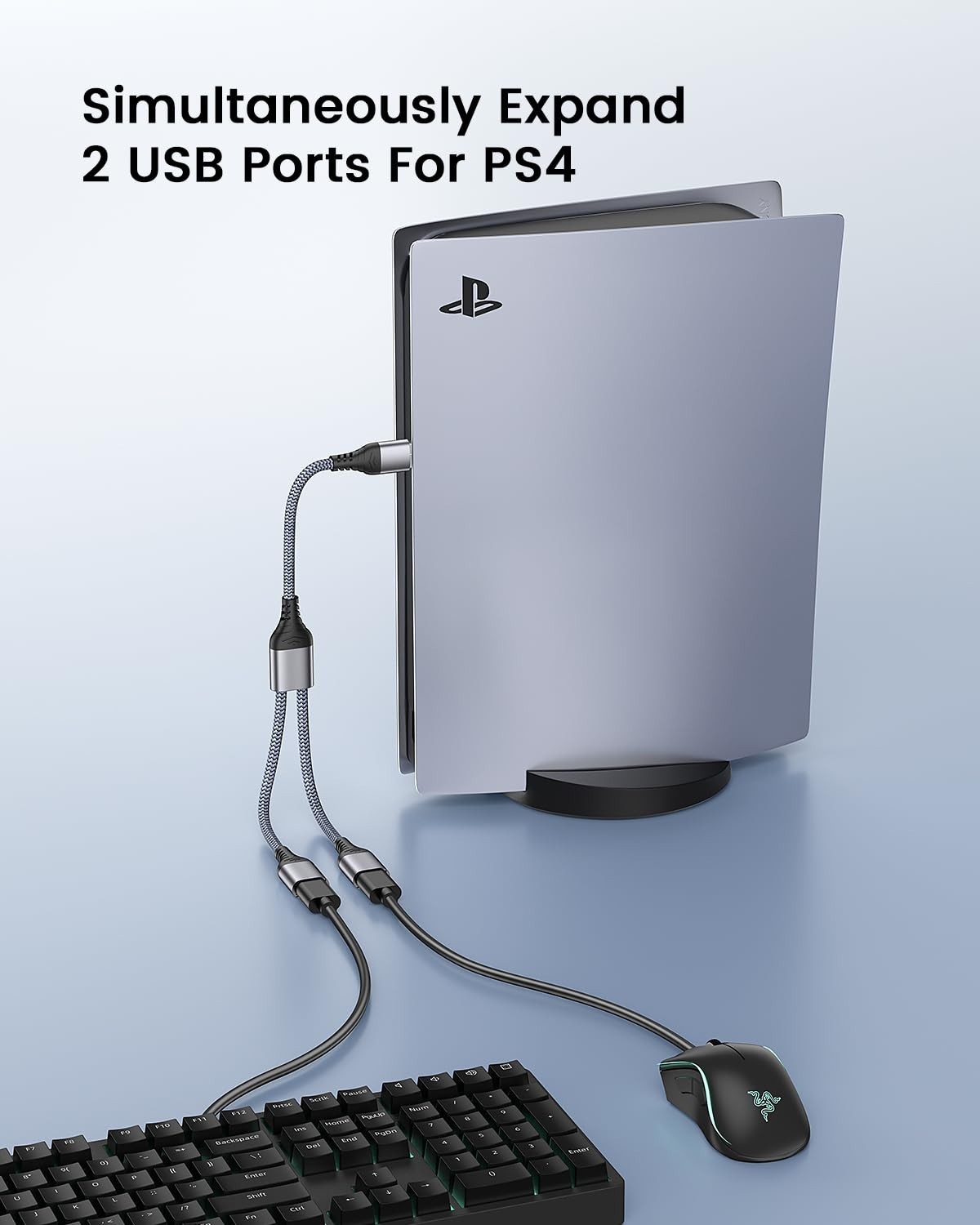 Plug and Play USB 2.0 Y Splitter for Dual Charging – Ideal for Home or Travel