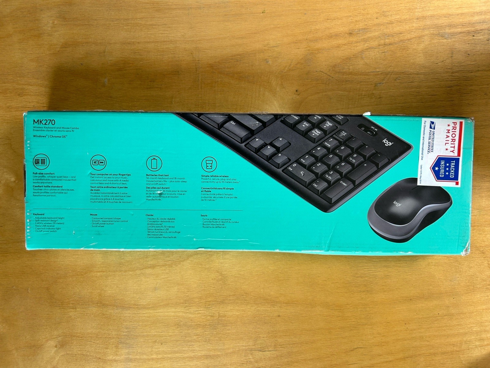 Logitech Wireless Combo MK270 with Keyboard Mouse 920-008813 Brand New H01*
