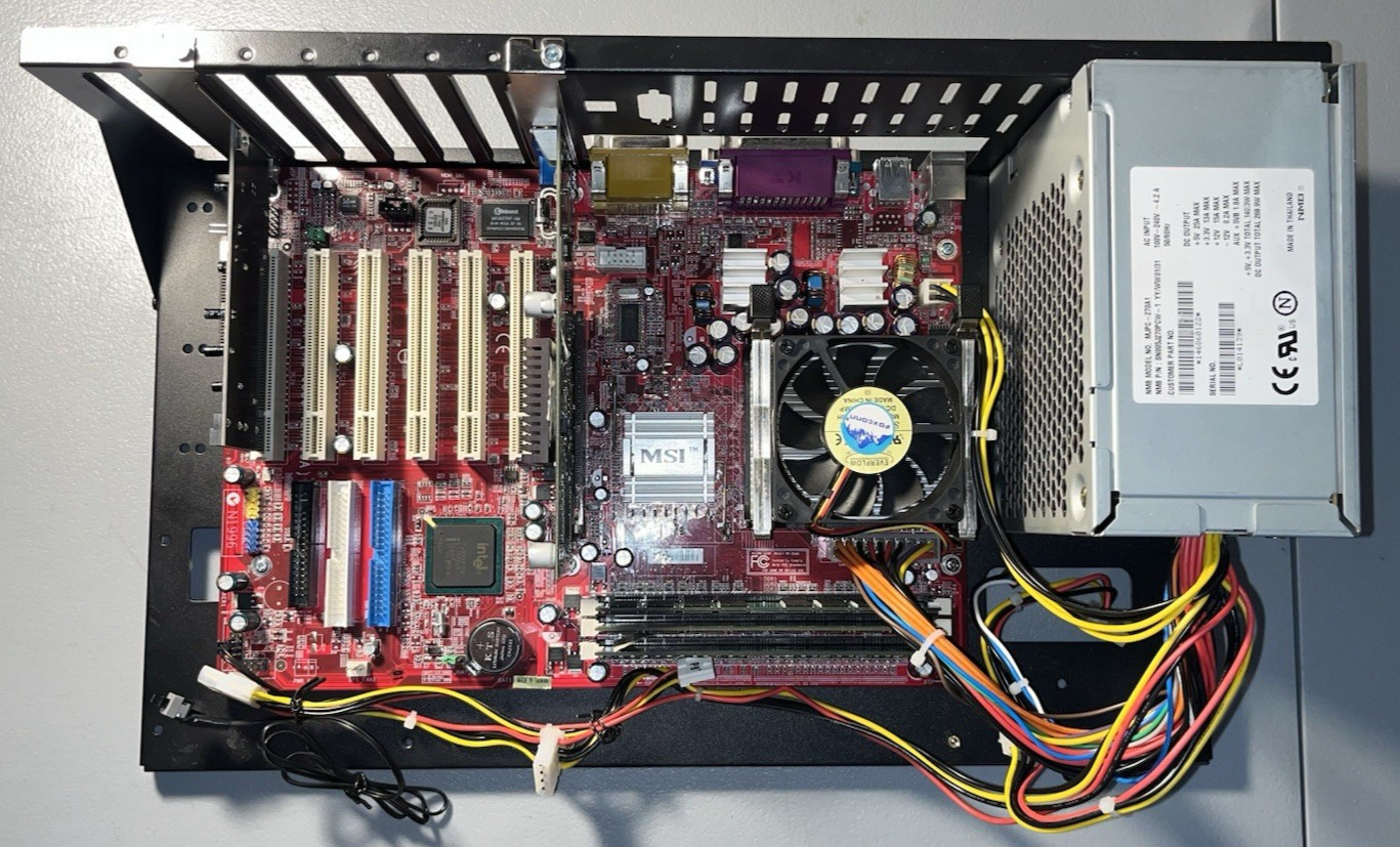 MSI 845G Max PC Bench AGP ATX Pentium 4 2.8GHz 1GB RAM Radeon 9200 SATA – READ