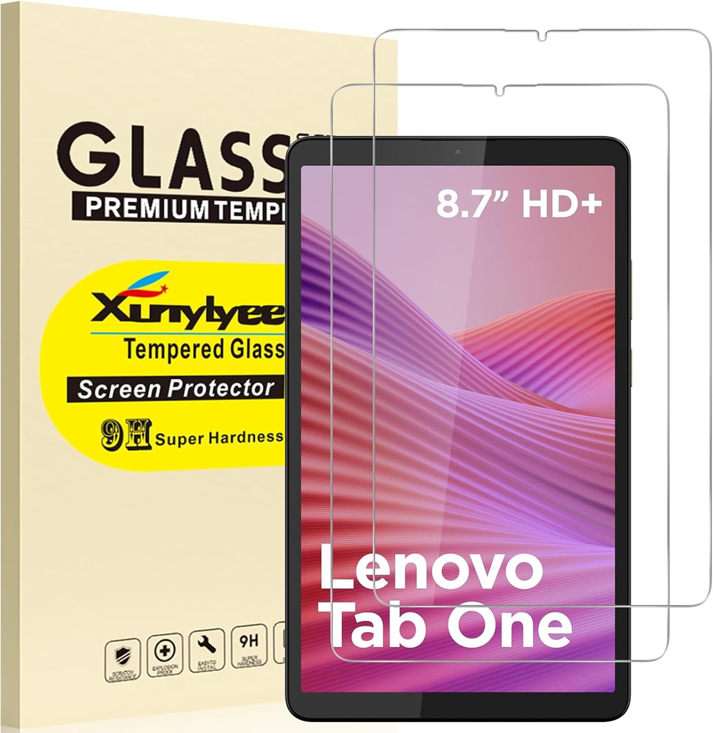 Lenovo Tab 8.7″ Screen Protector – 2-Pack Tempered Glass Easy Install Film