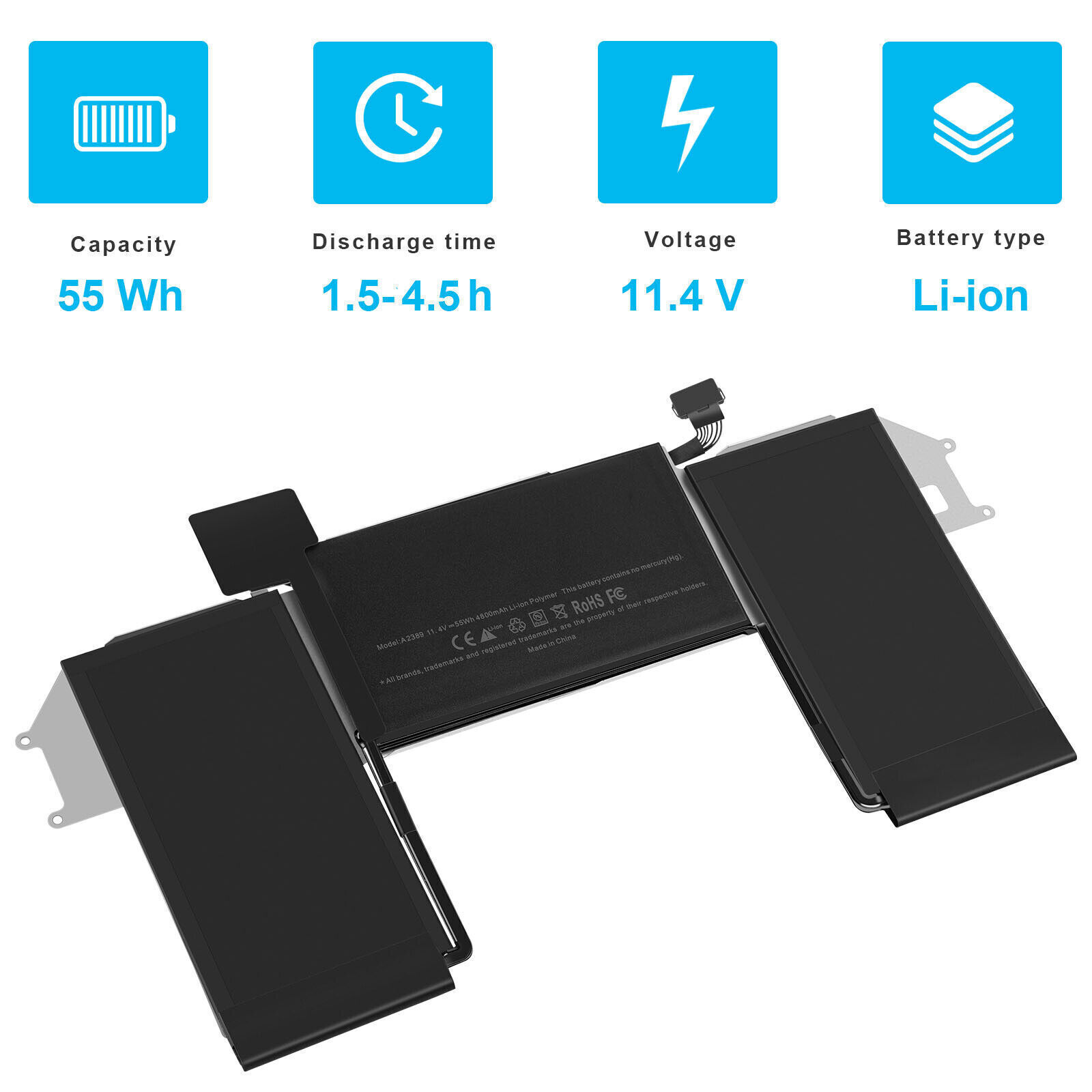A2389 Battery for Apple MacBook Air 13 inch A2337 Air M1 Entry 2020 EMC 3598