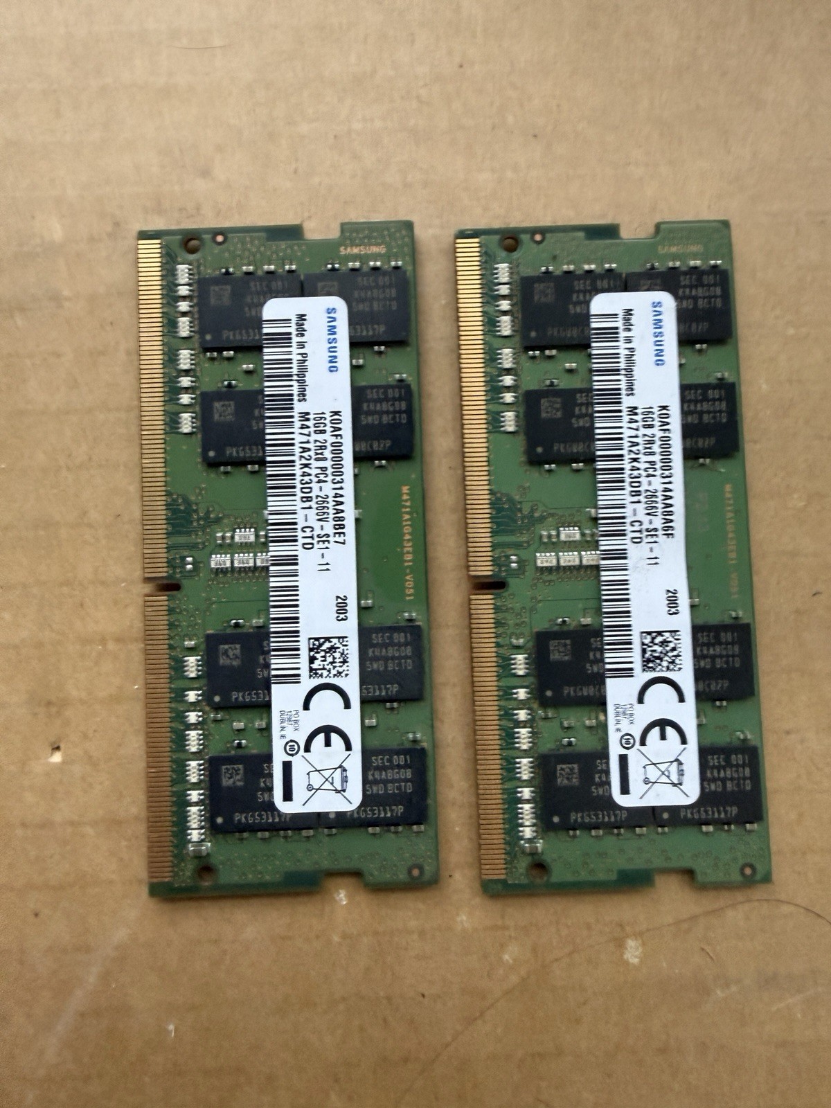 Samsung DDR4-2666 SODIMM Laptop Memory 32GB (2x16GB) PC4-2666V