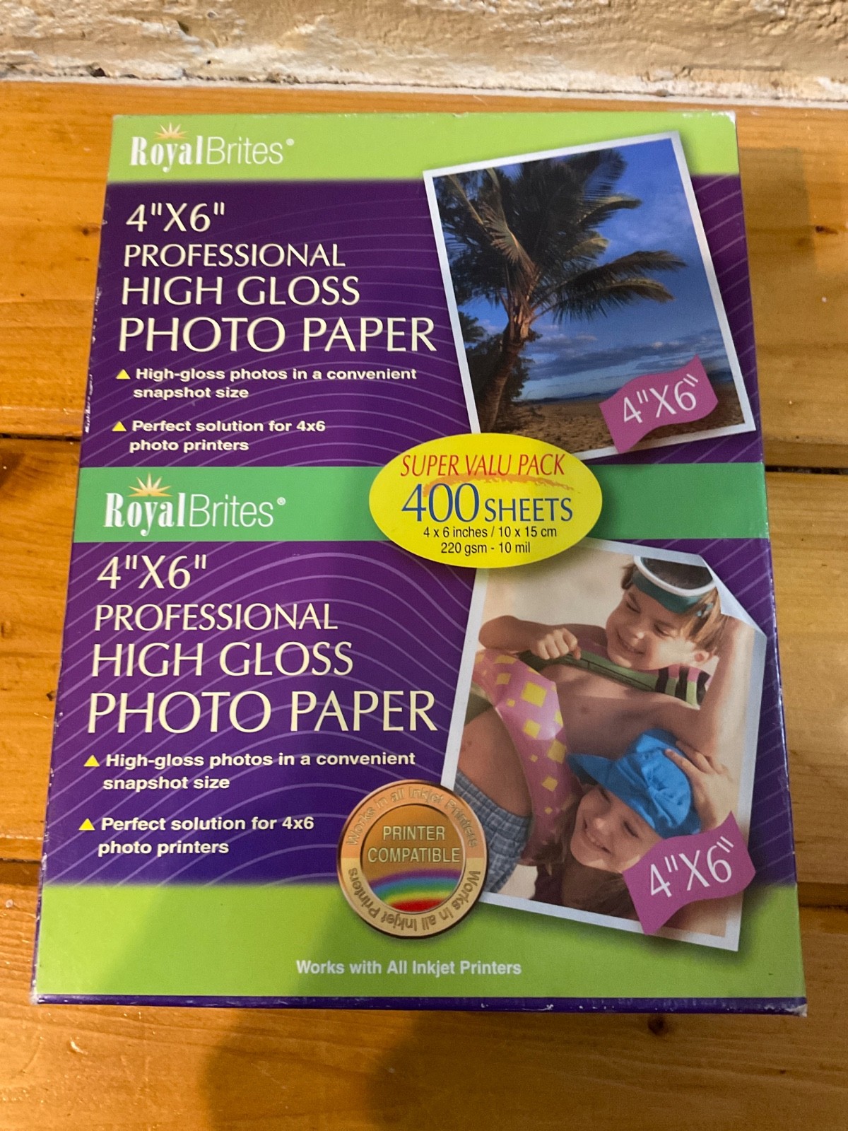 NEW Royal Brites 4″ x 6″ Professional High Gloss Photo Paper – 400 Sheets SEALED