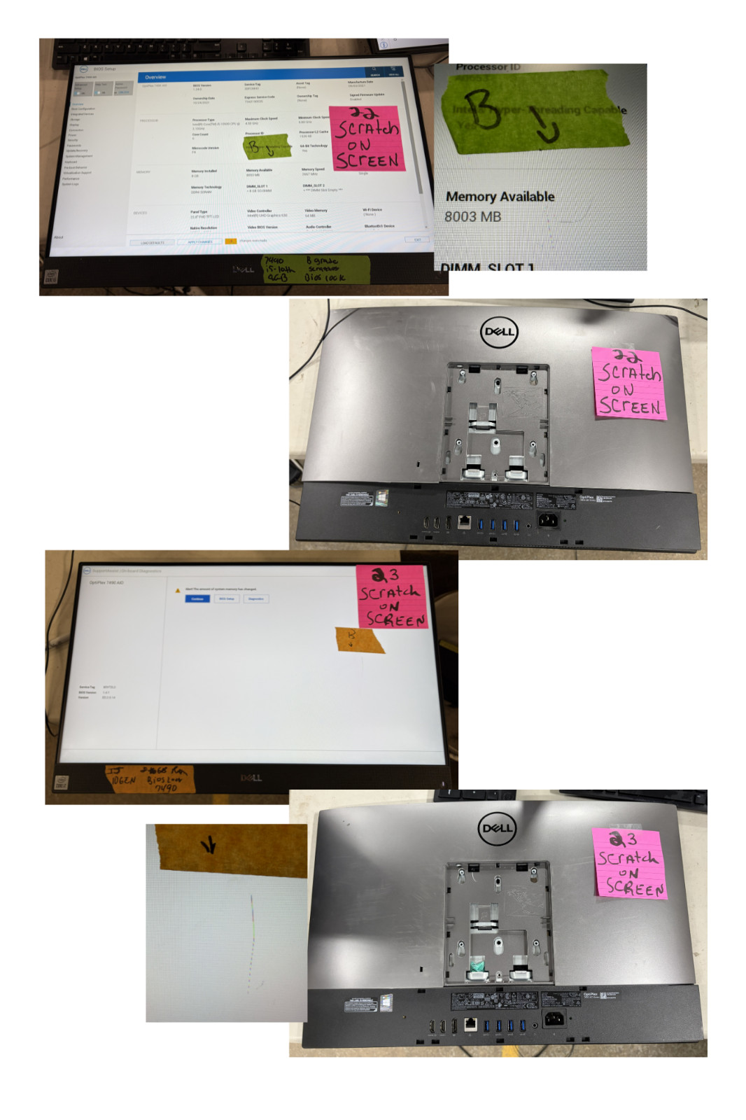 Lot of 27 Dell Optiplex 7460/70/80/90 AIO 8GB RAM i5 8th, 9th, 10th Gen No HDD