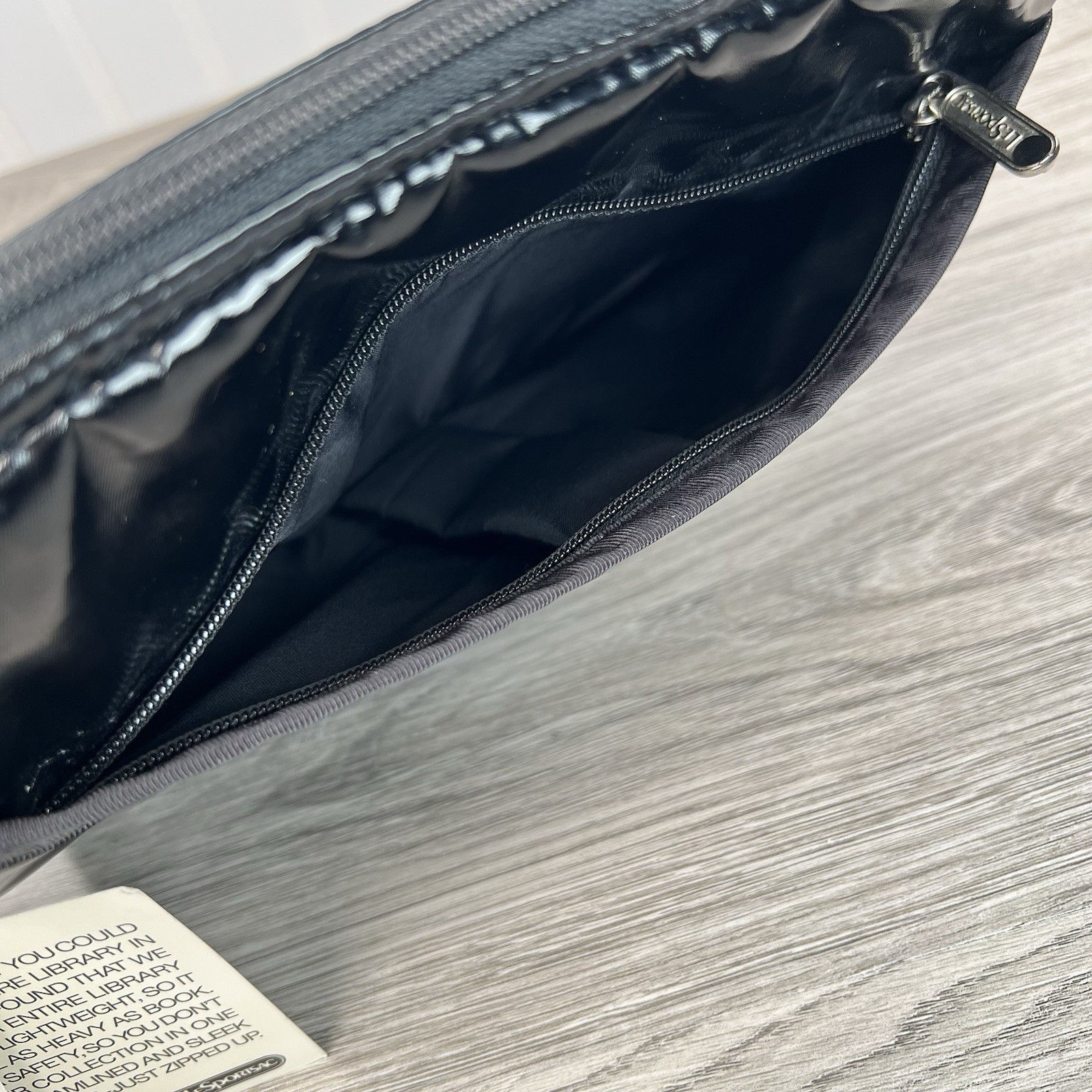 LeSportSac Black Patent E-Reader Tablet Sleeve Shiny Pouch Kindle Nook iPad NWT