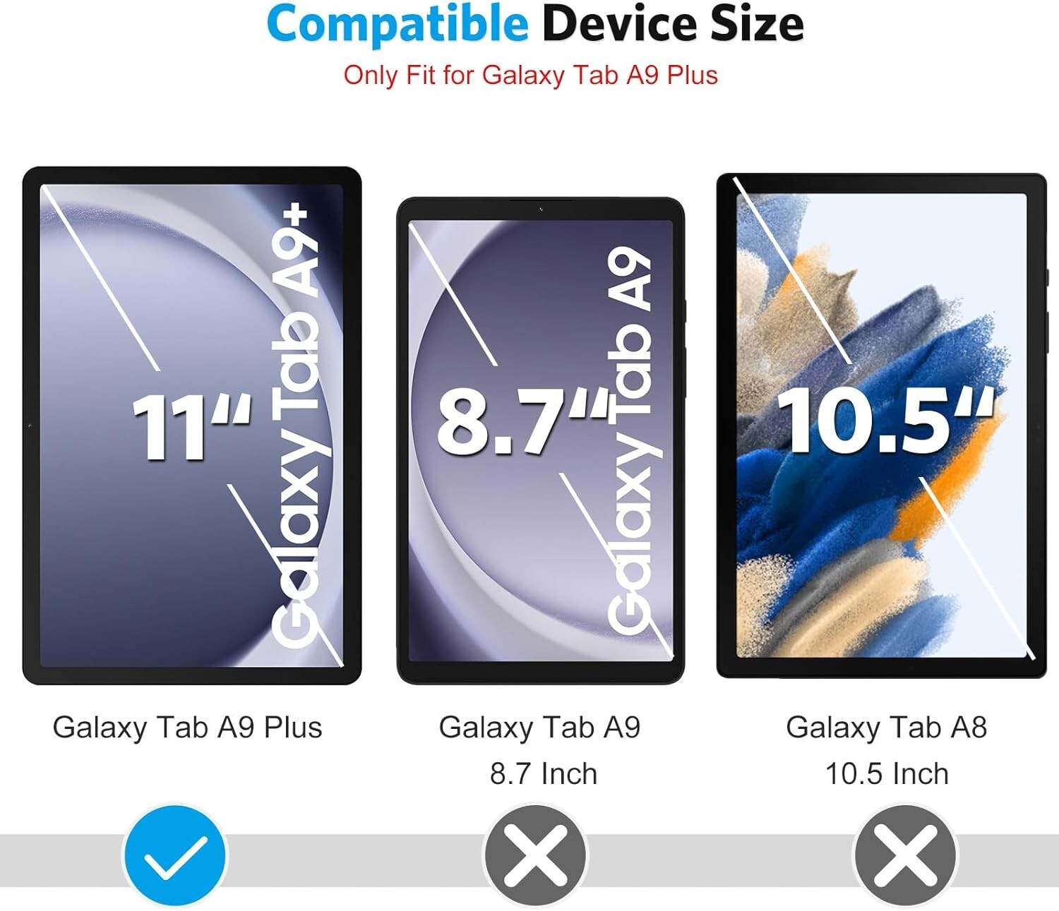 (2 Pack) For Galaxy Tab A9 Plus 11″ Screen Protector Tempered Glass Screen Cover