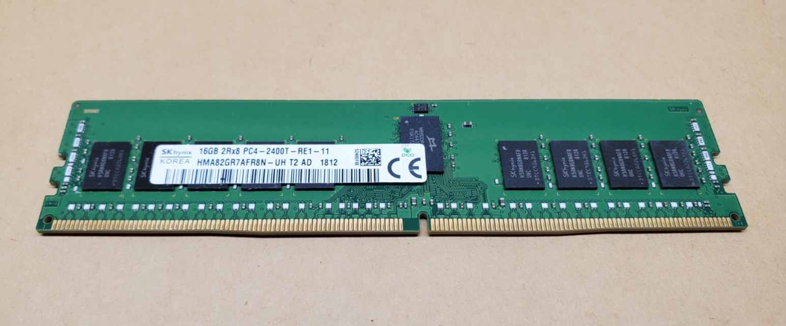 SK Hynix 16GB 2Rx8 PC4-2400T-RE1-11 HMA82GR7AFR8N-UH RDIMM Memory | Tested