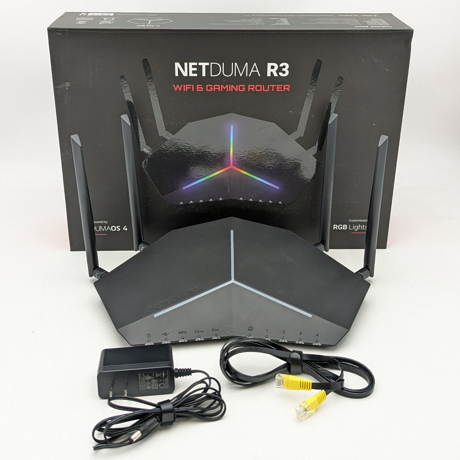 Netduma R3 Wi-Fi 6 Gaming Router Dual Band | Black | Powered by Dumaos 4