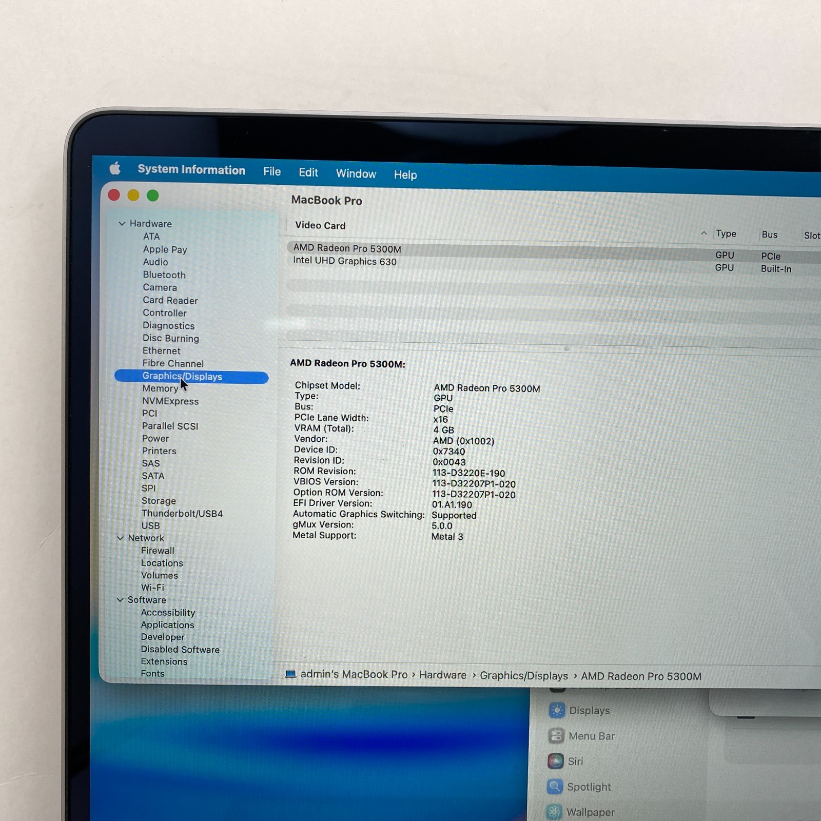 Apple MacBook Pro 16″ Intel Core i7 16GB RAM 1TB SSD – Gray A2141 – Fair Cond.