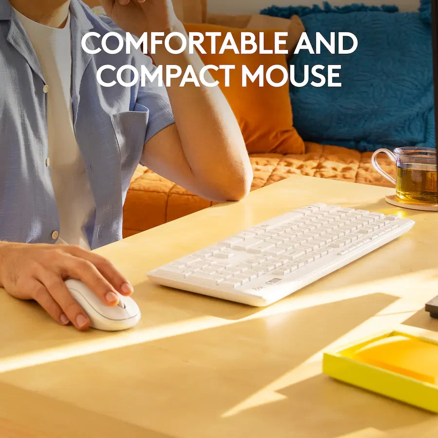 Logitech – MK295 Full-size Wireless Keyboard & Mouse Combo – White (920-009783)