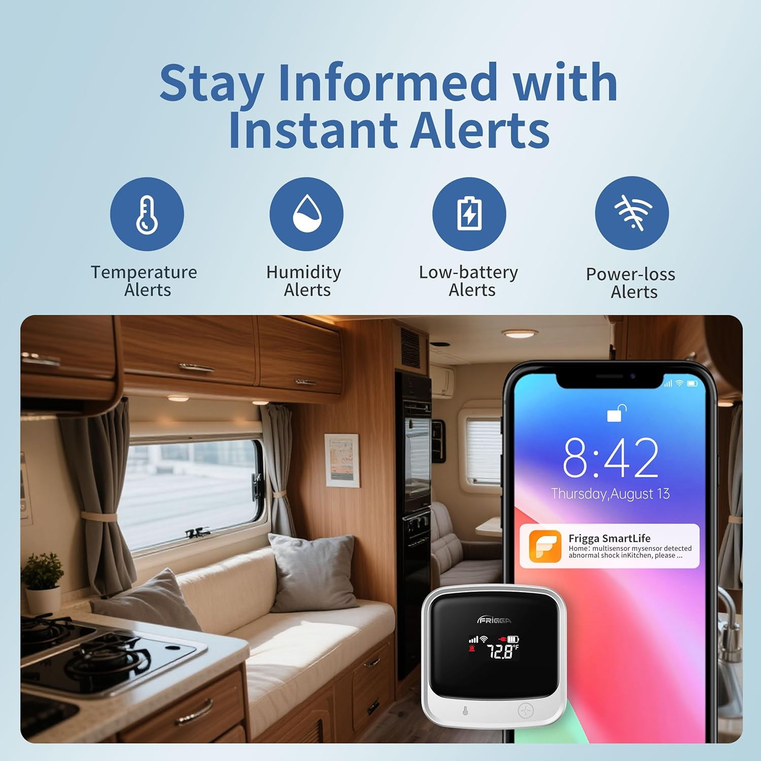 4G Cellular Temperature & Humidity Monitor, No Wifi Required (Wifi Optional), Re