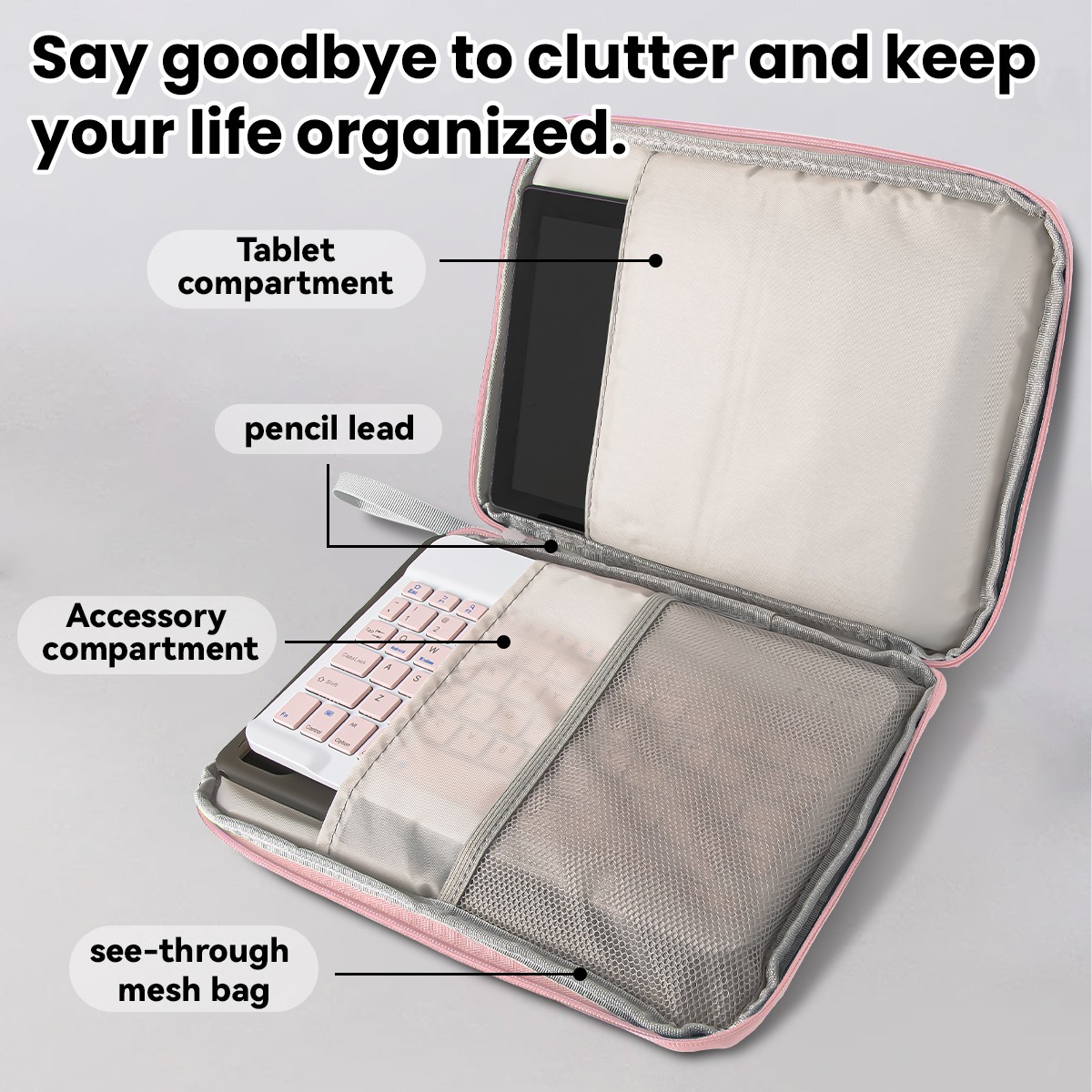 Pink Tablet Sleeve Case Briefcase Bag for 10.9″ iPad Macbook Laptop Bundle