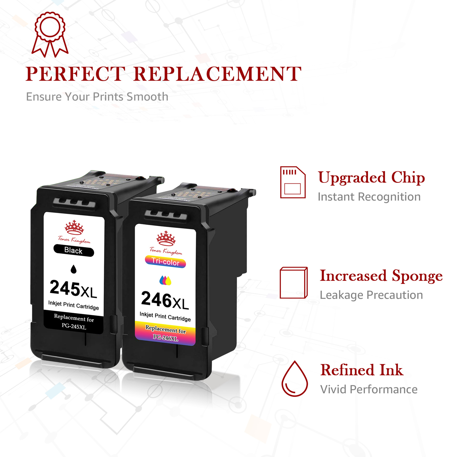 PG-245XL CL-246XL Ink Cartridge for Canon PIXMA MG2522 MG2520 TS3122 MX490 MX492