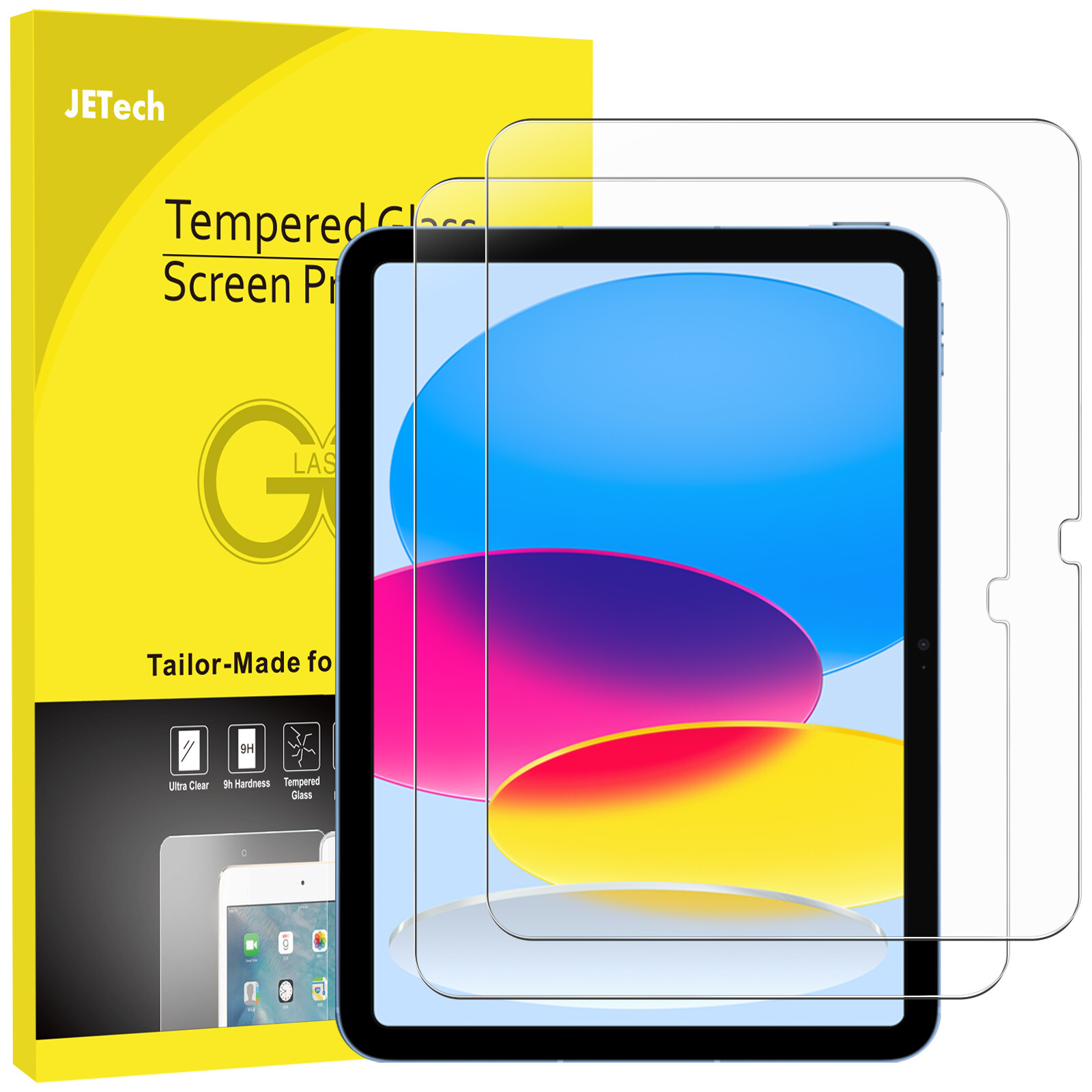 JETech Screen Protector for iPad 10 (10.9-Inch, 2022 Model, 10th Generation), 9H