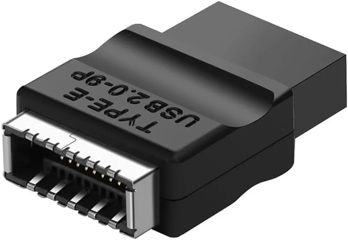 USB 2.0 to USB 3.2 Gen 1 Type-E Header Adapter – 9Pin Male to A-Key Female Conve