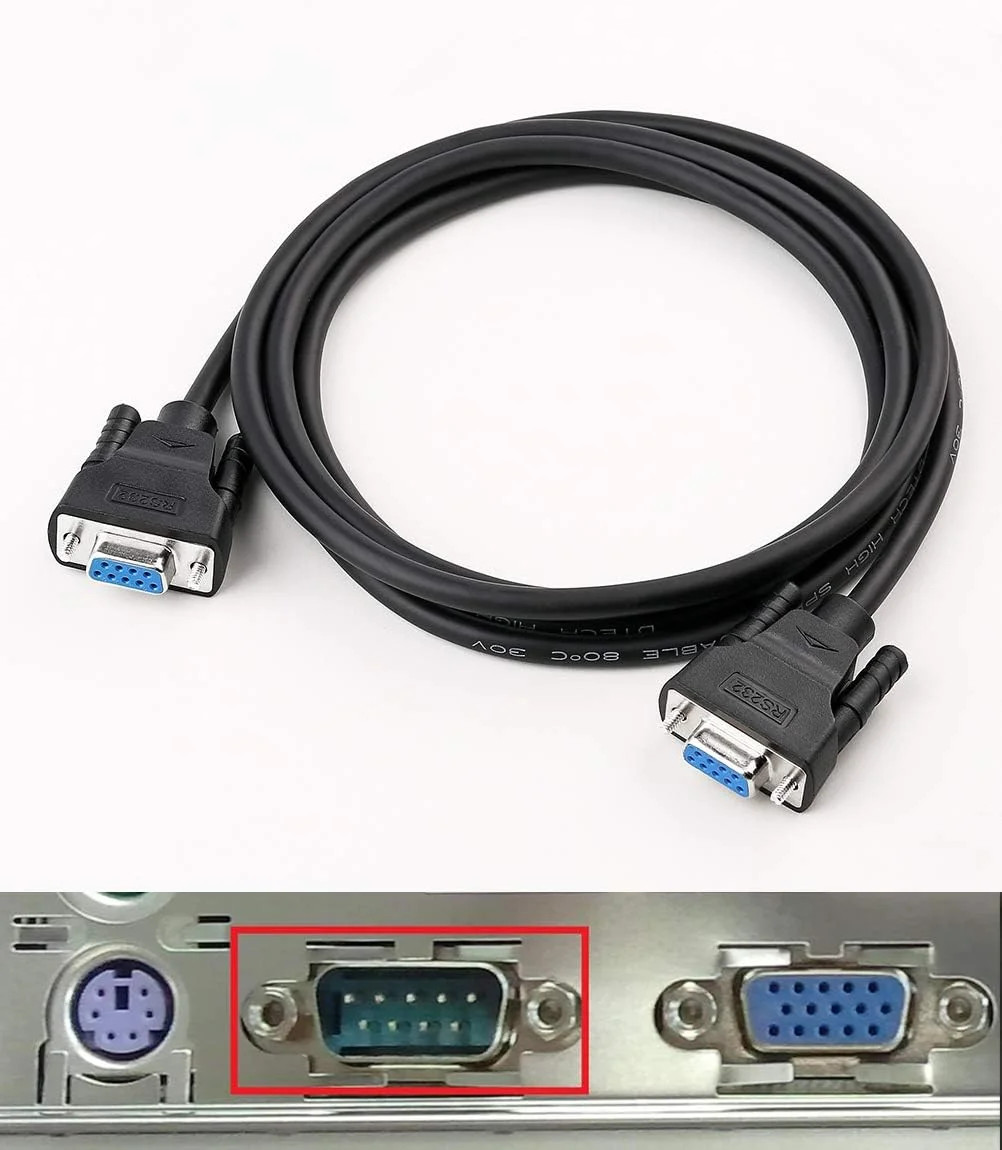 DTECH DB9 RS232 Serial Cable Female to Female Null Modem Cord Full Handshaking 7