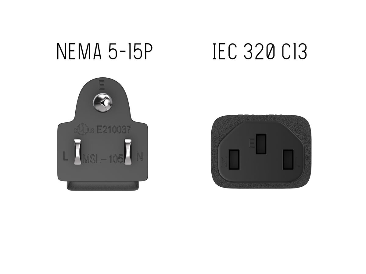 12ft NEMA 5-15P to C13 Shielded Heavy Duty Universal Power Cord, 18 AWG, 10A/…