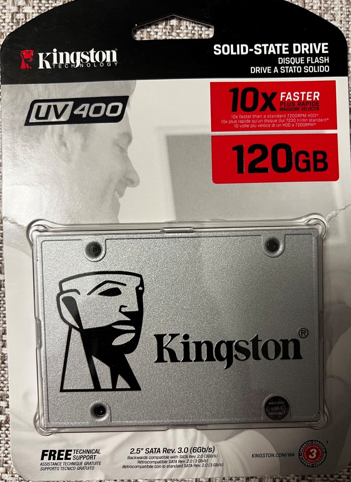 Kingston Digital 120GB SSDNow UV400 SATA 3 2.5″ Solid State Drive SUV400S37/120G