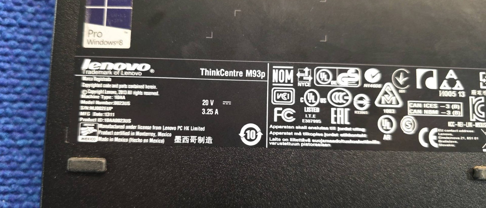 Lenovo ThinkCentre M93p Mini Desktop PC Intel i5-4570T@2.9GHz 8GB RAM 500GB HDD