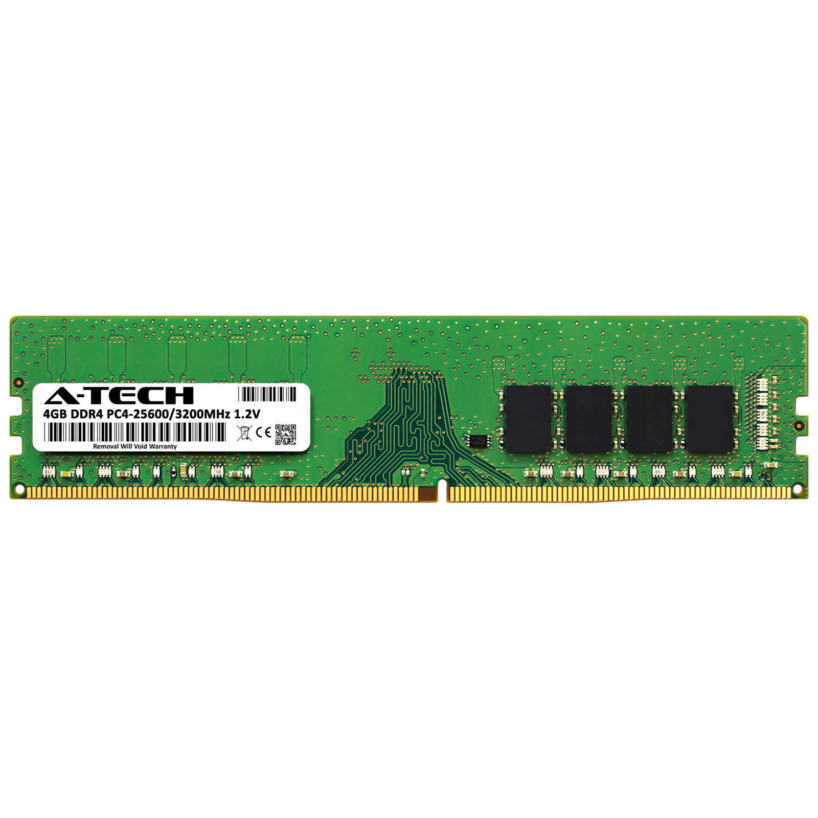 A-Tech 4GB PC4-25600 DIMM DDR4 3200 MHz 1.2V 288-Pin Non-ECC Desktop Memory RAM
