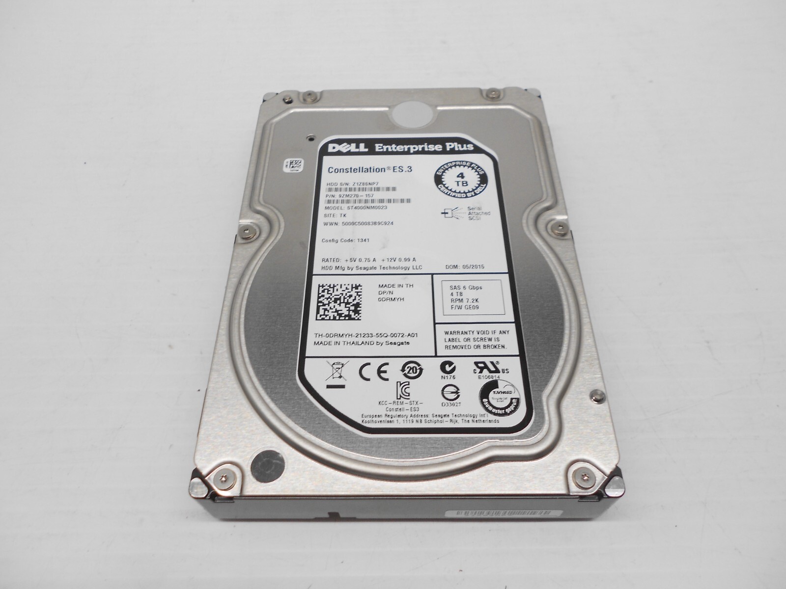 Dell Seagate DRMYH 4TB 7.2K SAS 6G 3.5″ Server Hard Drive ST4000NM0023 HP