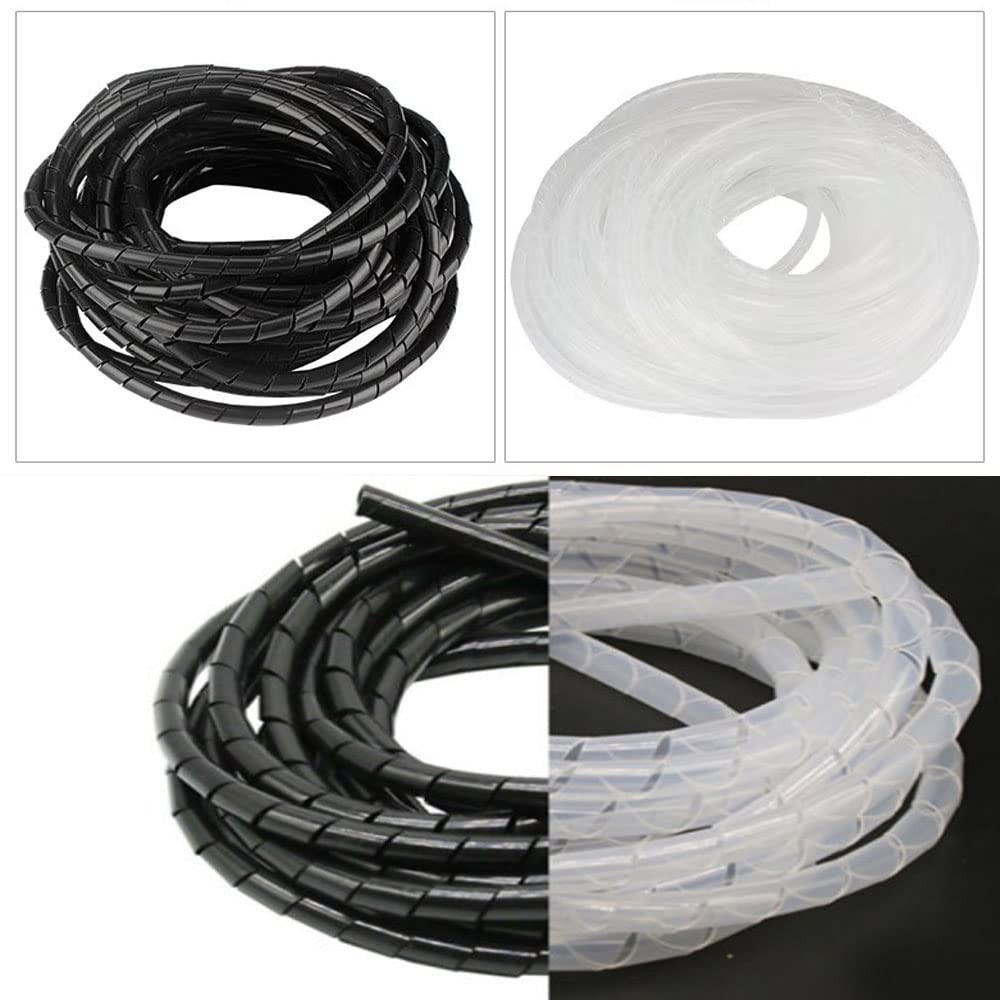 Spiral Cable Wrap – 20 Ft Management Sleeve 1/2 Inch-20Ft, Black