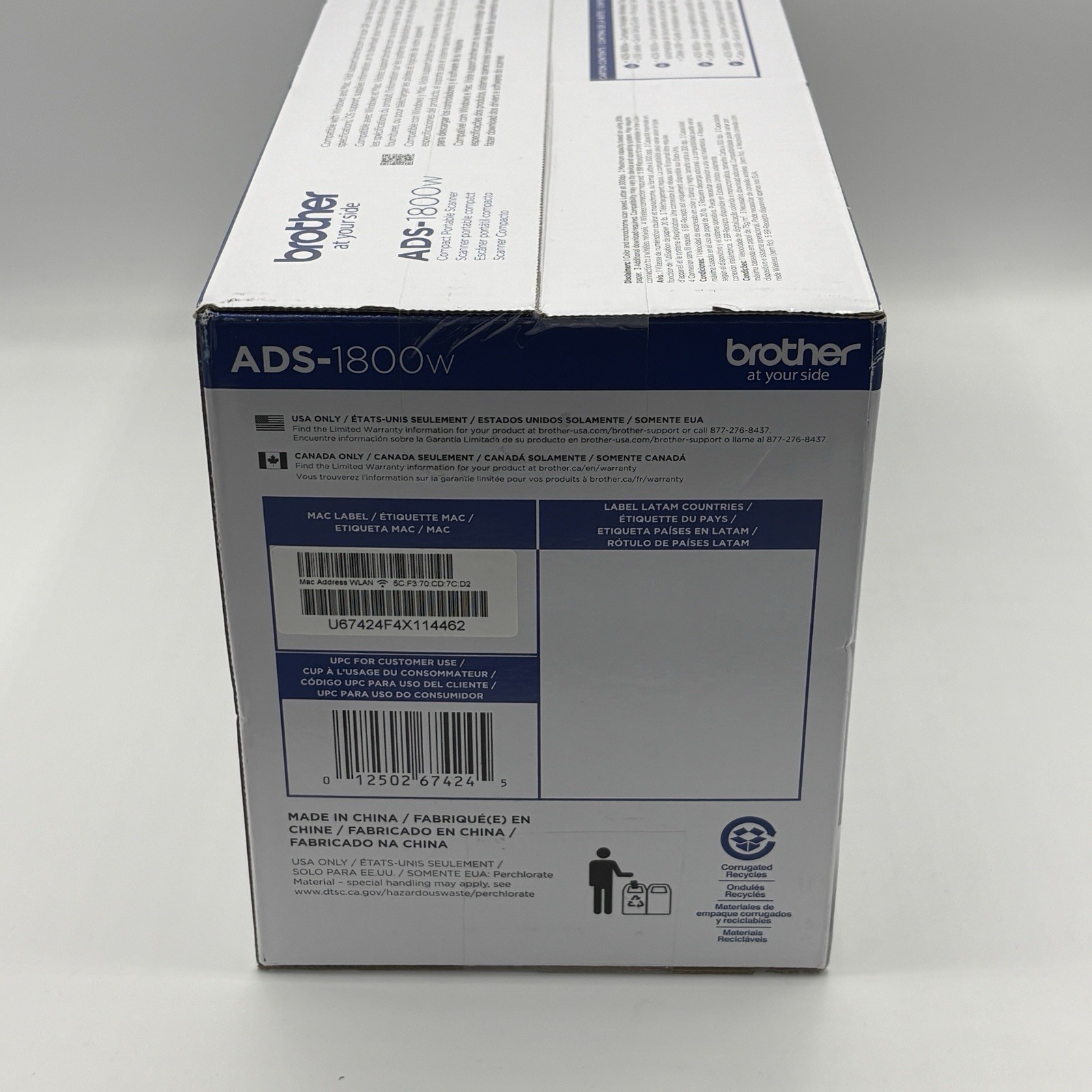 Brother Wireless Compact Desktop Scanner with Color Touchscreen Model# ADS-1800W