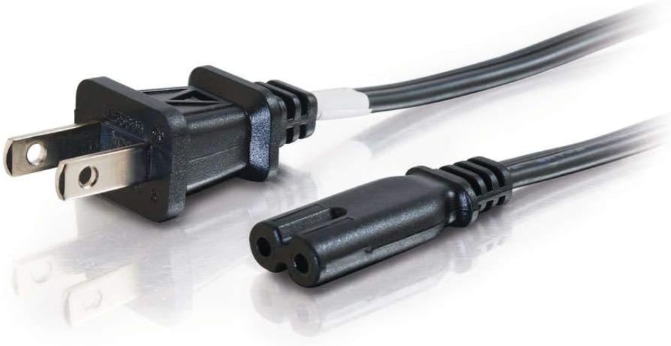 Versatile 6ft Non-Polarized Power Cord – C7 to NEMA 1-15P for Convenience