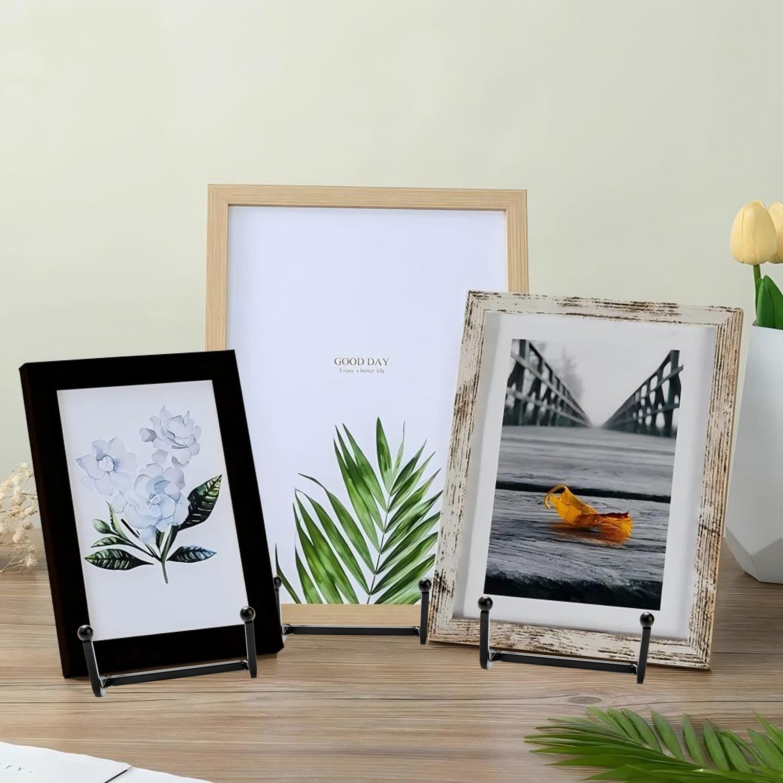 18 pcs 4.5in Plate Stands for Display,Metal Holders Display [‘Black’]