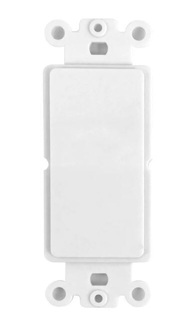 Decora Decorator Style Blank Wall Plate Insert Filler – White