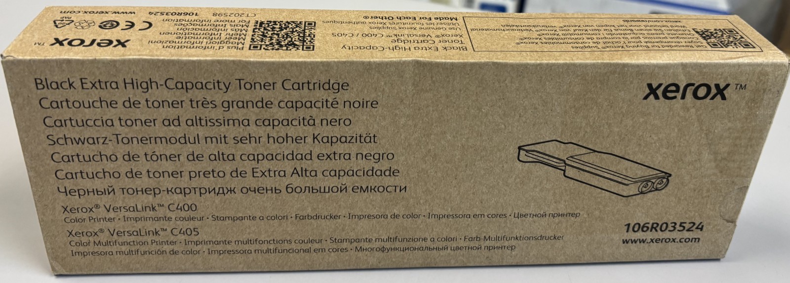 Xerox Genuine 106R03524 EHC Black Toner OEM Original VL C400 C405 – sealed box