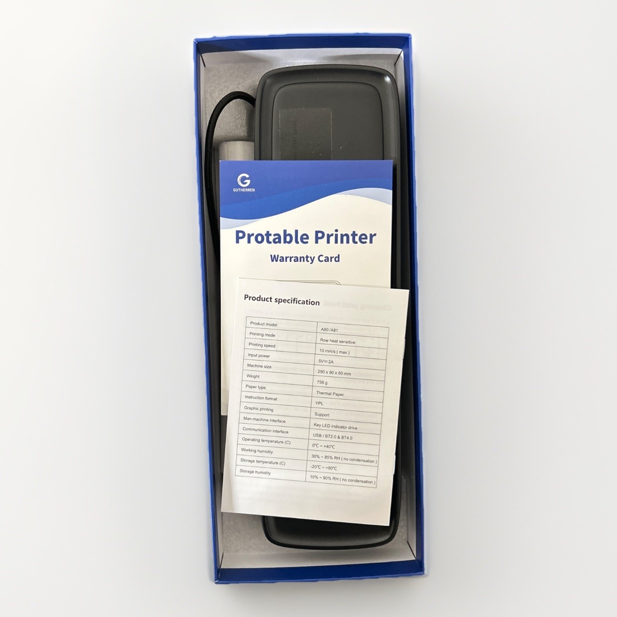 Portable Thermal High Resolution Printer Wireless, No Ink Or Toner Needed
